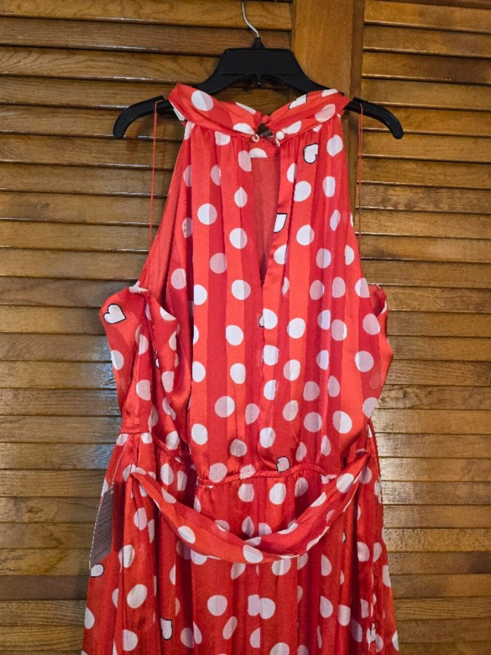Red Polka Dot Midi Dress 24W 3X Fit Flare Wedding Guest London Times - Picture 14 of 16